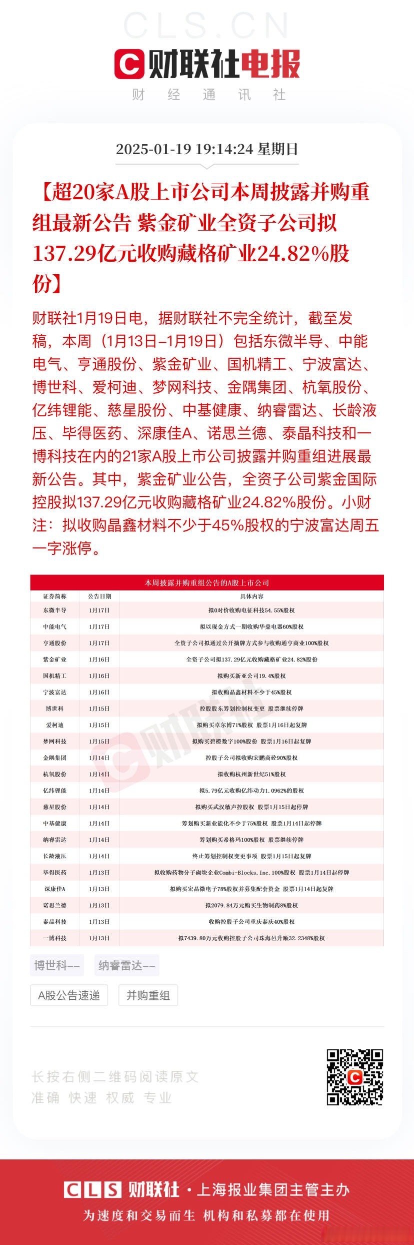 5月26日证券之星午间消息汇总：事关并购重组！25家上市公司公告